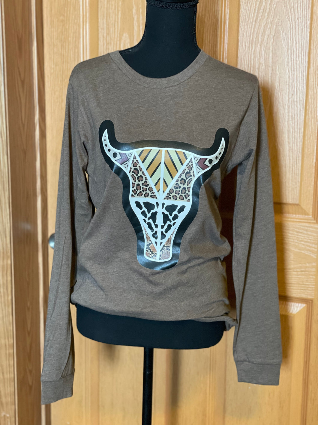 Brown steer long sleeve