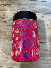 Load image into Gallery viewer, Black and pink leopard print kan koozie
